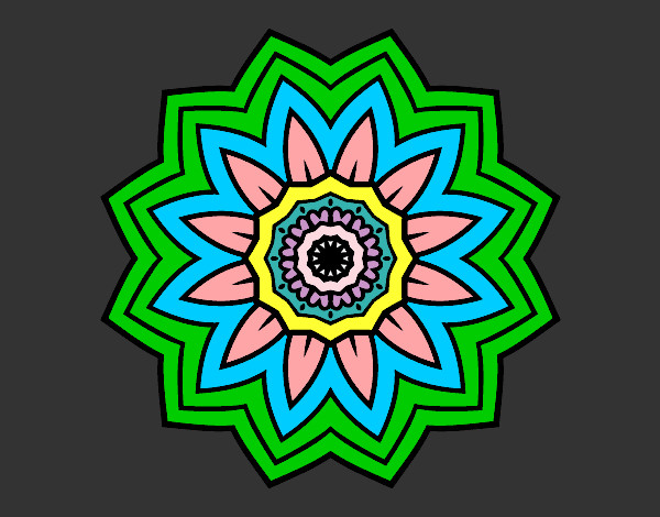 Desenho Mandala flores de girassol pintado por JuGhiggi