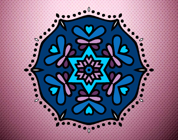 Desenho Mandala simétrica pintado por BabiLan