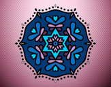 Desenho Mandala simétrica pintado por BabiLan