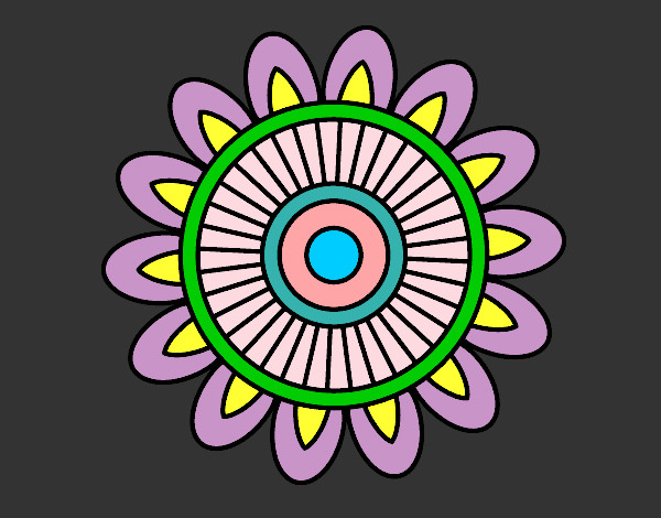 Desenho Mandala solar pintado por JuGhiggi