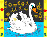 Desenho Cisne na água pintado por grazielle