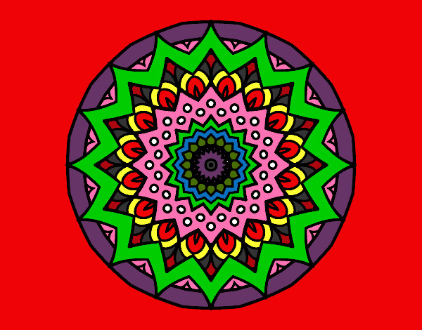 Desenho Crescente mandala pintado por keilinha