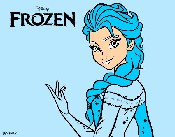 Desenho Elsa de Frozen pintado por mico