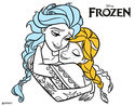 Desenho Frozen Elsa e Anna pintado por mico