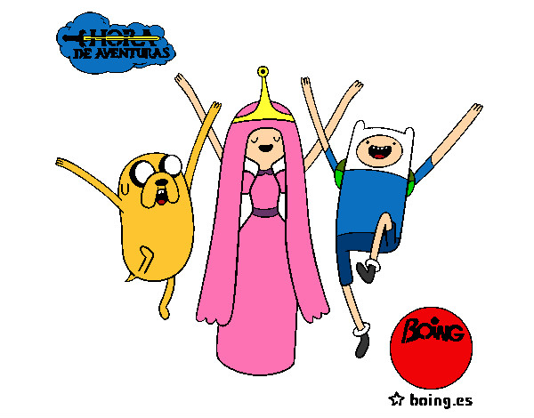 Desenho Jake, Princesa Bubblegum e Finn pintado por IgorF