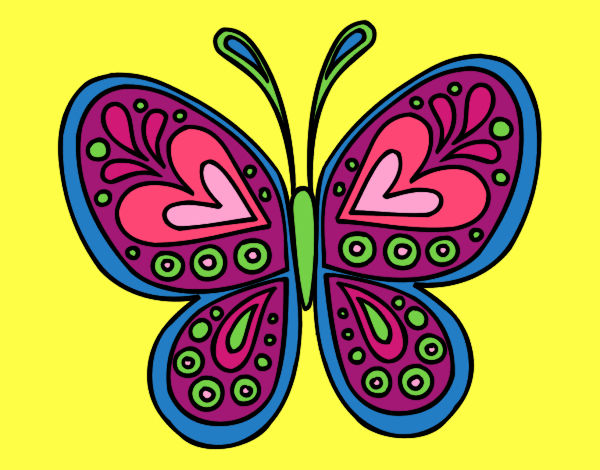 Desenho Mandala borboleta pintado por veruskaf