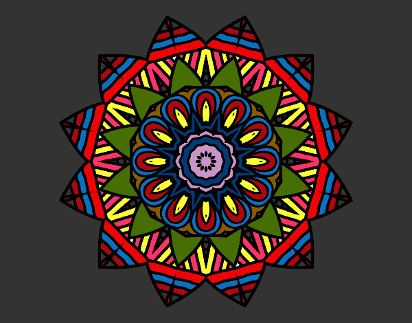 Desenho Mandala de fruto pintado por keilinha