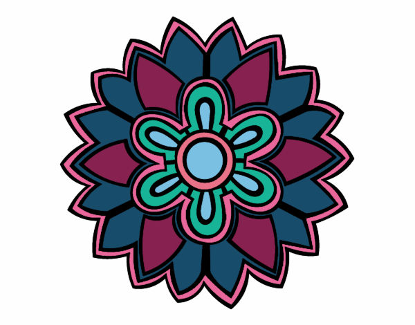 Desenho Mandala em forma flor weiss pintado por veruskaf