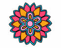 Desenho Mandala em forma flor weiss pintado por veruskaf