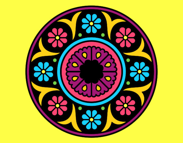 Desenho Mandala flor pintado por veruskaf