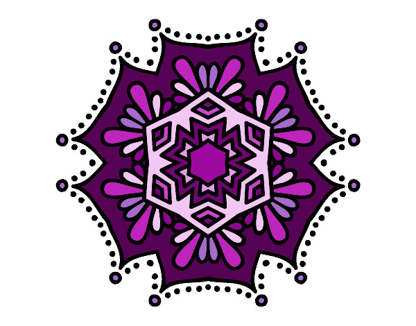 Desenho Mandala flor simétrico pintado por Denifisio