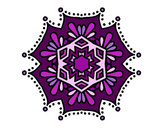 Desenho Mandala flor simétrico pintado por Denifisio