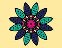 Desenho Mandala flores com pétalas pintado por veruskaf