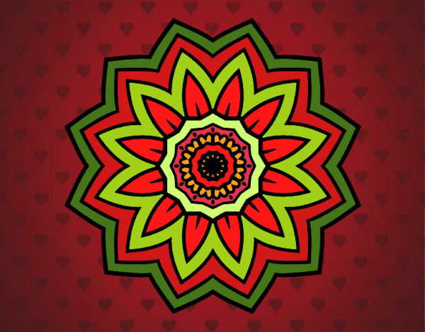 Desenho Mandala flores de girassol pintado por veruskaf