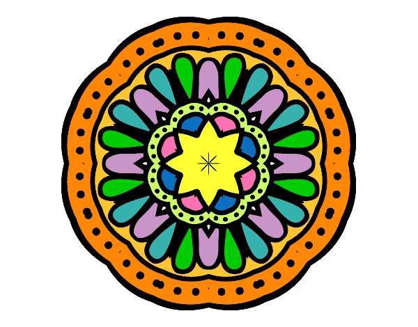 Desenho Mandala mosaico pintado por ferpereira