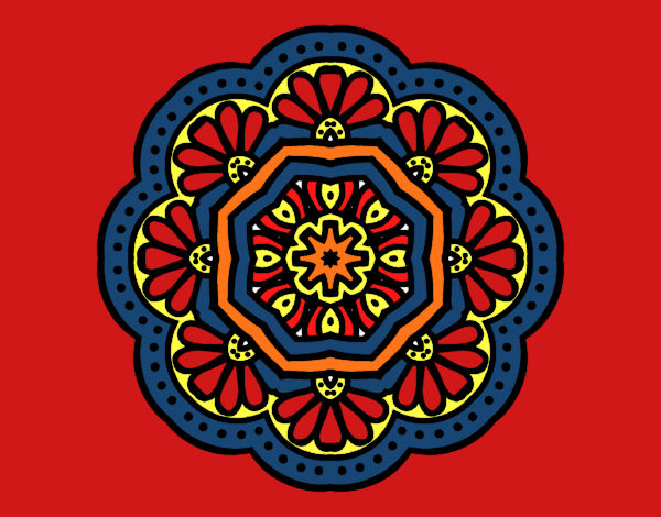 Desenho Mandala mosaico modernista pintado por veruskaf