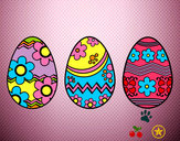 Desenho Três ovos de Páscoa pintado por francarol