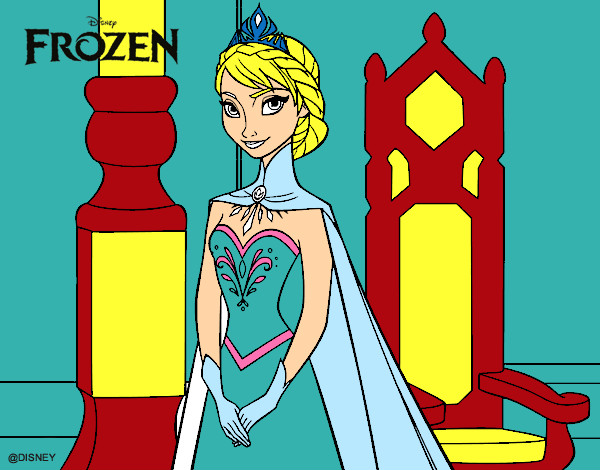 Desenho Frozen Rainha Elsa pintado por NAGIB