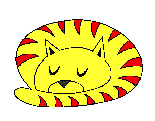 Desenho Gato a dormir pintado por Apolo