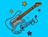Desenho Guitarra e estrelas pintado por urias