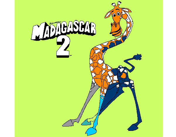 Desenho Madagascar 2 Melman pintado por urias