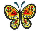 Desenho Mandala borboleta pintado por CRRW