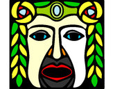 Desenho Máscara Maia pintado por CRRW