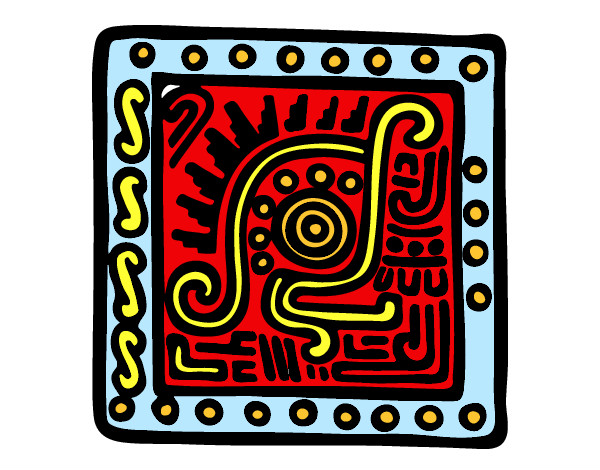 Desenho Símbolo Maia pintado por CRRW