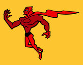 Desenho Super herói poderoso pintado por urias
