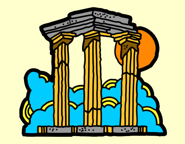 Desenho Templo de Zeus Olímpico pintado por CRRW