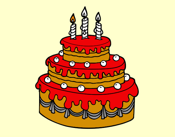 Desenho Torta de Aniversário pintado por Apolo
