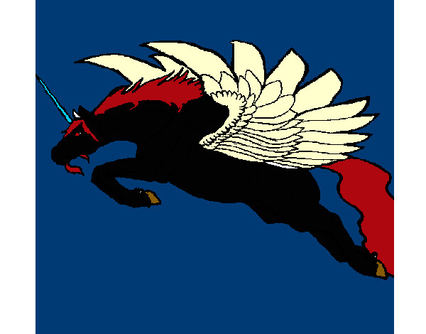 Desenho Unicórnio alado pintado por keilinha