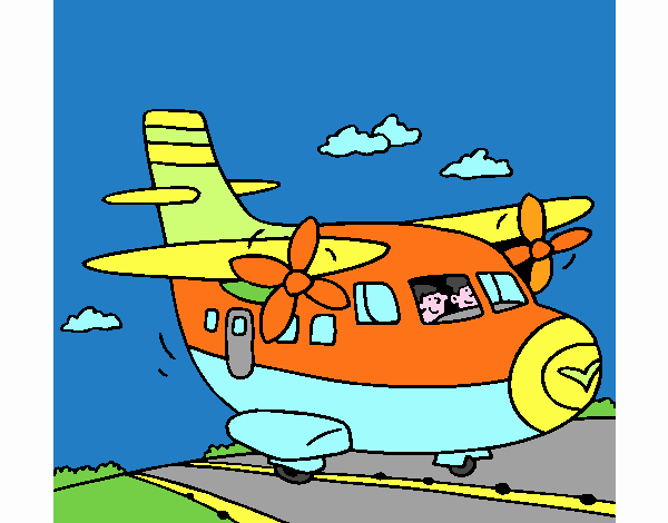 Desenho Avião a descolar pintado por davipe