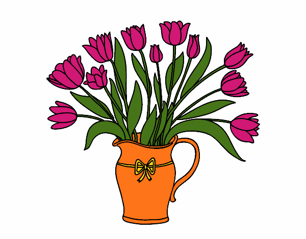 Desenho Jarro de tulipa pintado por rorie