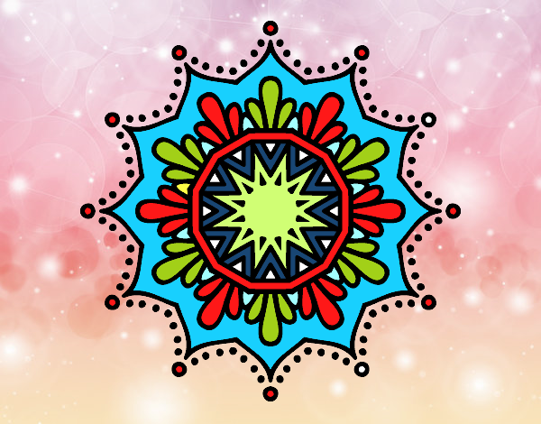 Desenho Mandala flor de neve pintado por KETLE