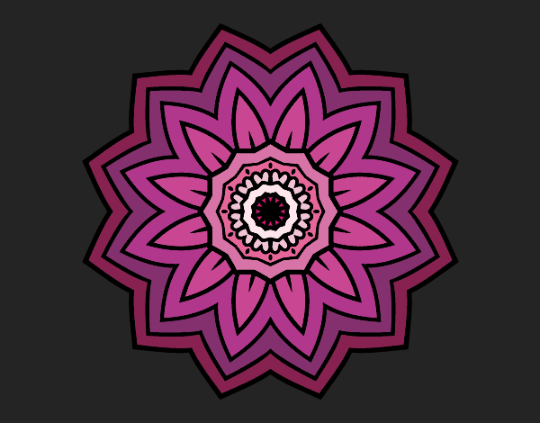 Desenho Mandala flores de girassol pintado por Missim