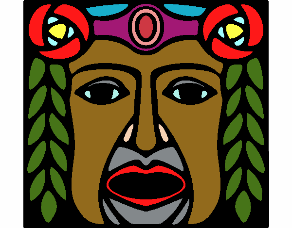 Desenho Máscara Maia pintado por saralee