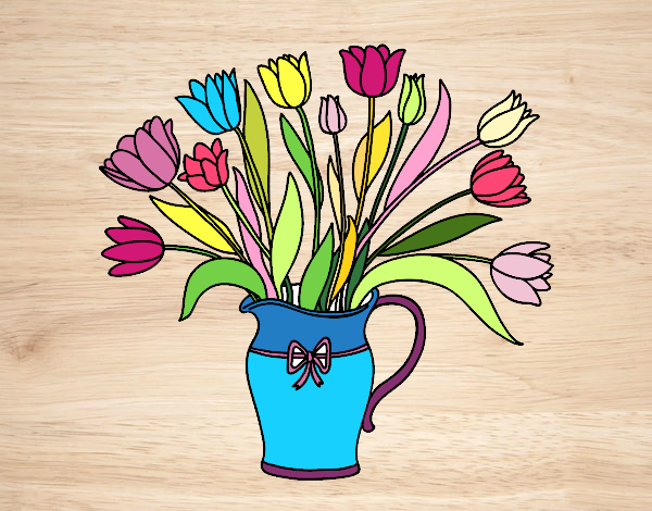 Desenho Jarro de tulipa pintado por mrlopes