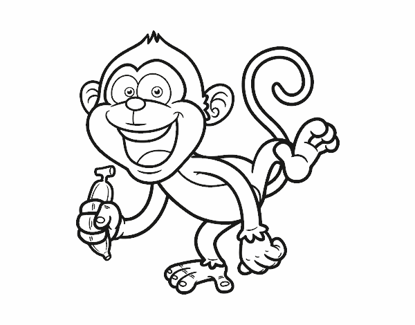 Desenho de Macaco-prego pintado e colorido por Usuário não