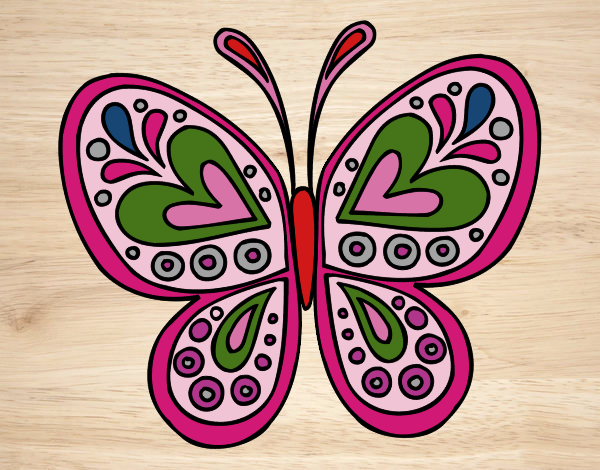 Desenho Mandala borboleta pintado por luaspezia