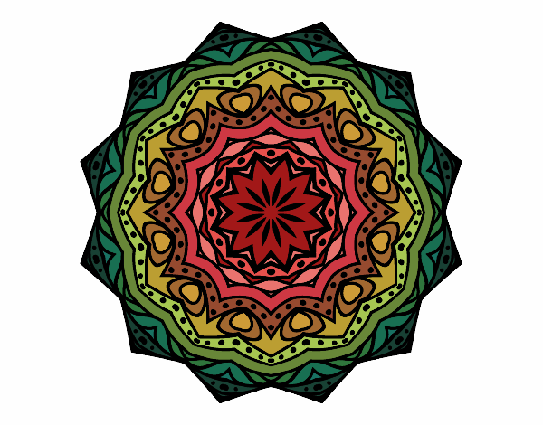 Desenho Mandala com estrato  pintado por izisena