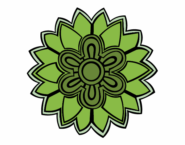 Desenho Mandala em forma flor weiss pintado por luaspezia