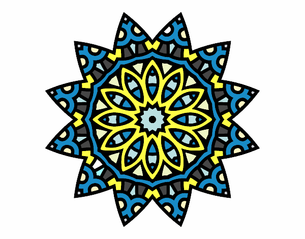 Desenho Mandala estrela pintado por luaspezia