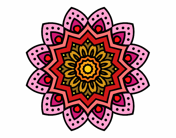 Desenho Mandala flor natural pintado por Jussarapa