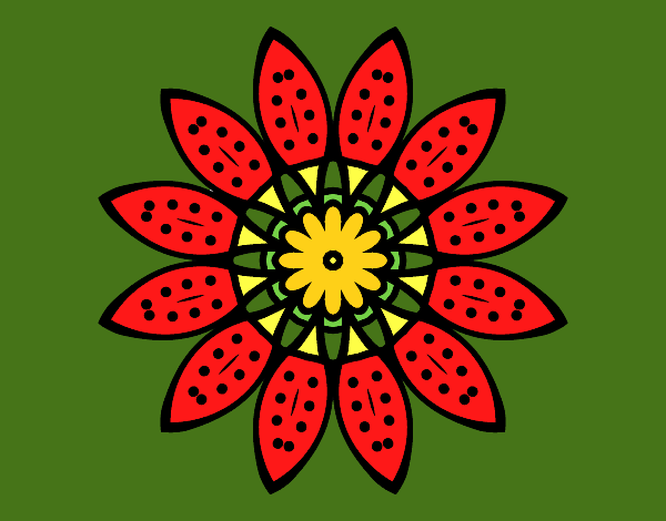 Desenho Mandala flores com pétalas pintado por Jussarapa