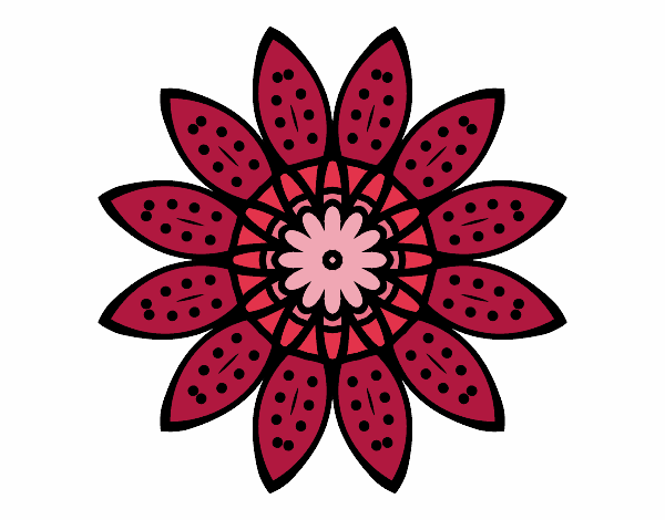 Desenho Mandala flores com pétalas pintado por luaspezia