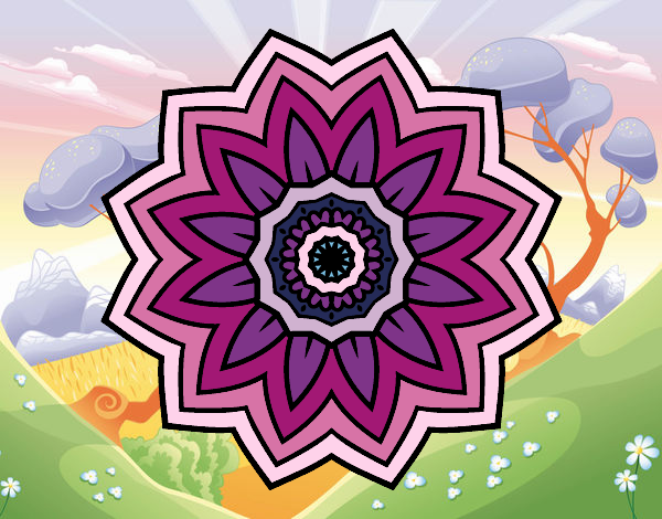 Desenho Mandala flores de girassol pintado por luaspezia
