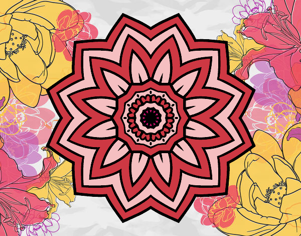 Desenho Mandala flores de girassol pintado por luaspezia