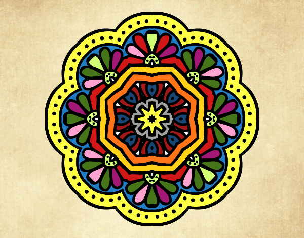 Desenho Mandala mosaico modernista pintado por mrlopes