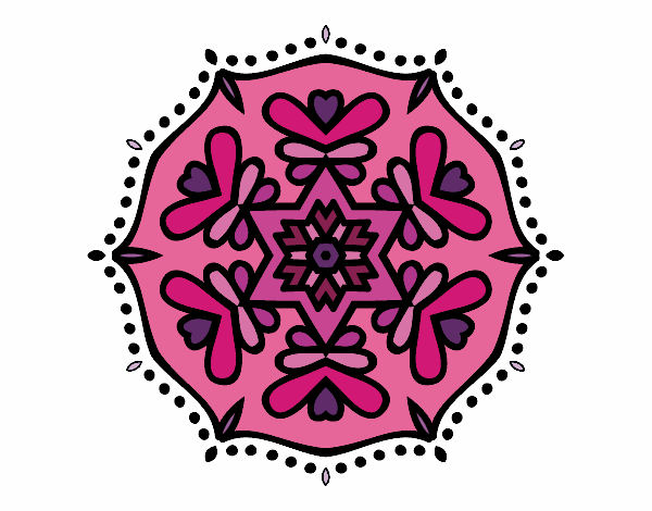 Desenho Mandala simétrica pintado por luaspezia